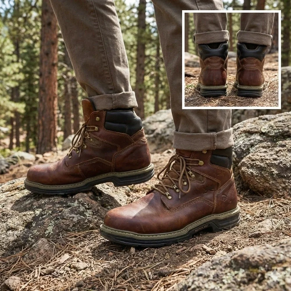 Wolverine Raider MultiShox Contour Welt Work Boot Men 12 EW Brown Leather W02421
